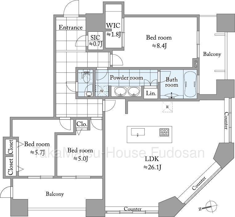 3LDK apartment in Minato Ward, Tokyo - Photo 1