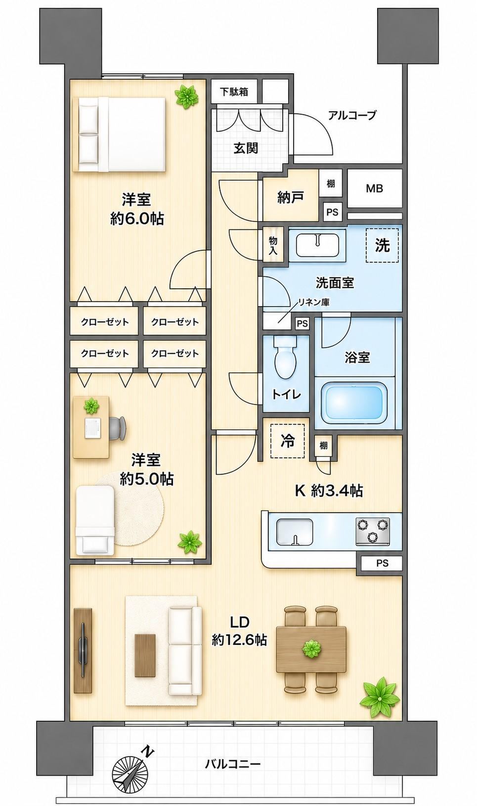 2LDK apartment in Miyagino Ward, Sendai, Miyagi - Photo 1