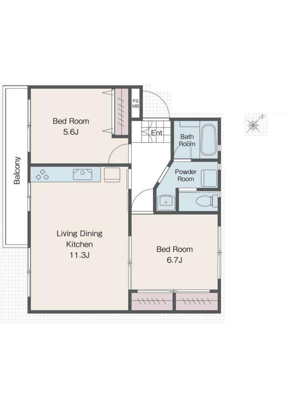 2LDK apartment in Mihama Ward, Chiba - Photo 1