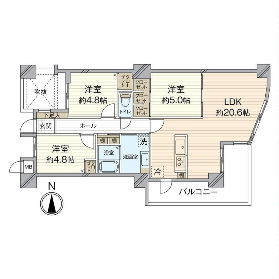 3LDK apartment in Yahatanishi Ward, Kitakyushu, Fukuoka - Photo 1