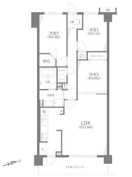 3LDK apartment in Kashiwa, Chiba - Photo 1