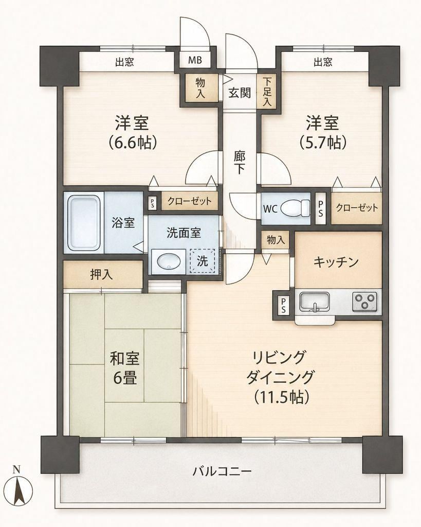 3LDK apartment in Fukushima, Fukushima - Photo 1