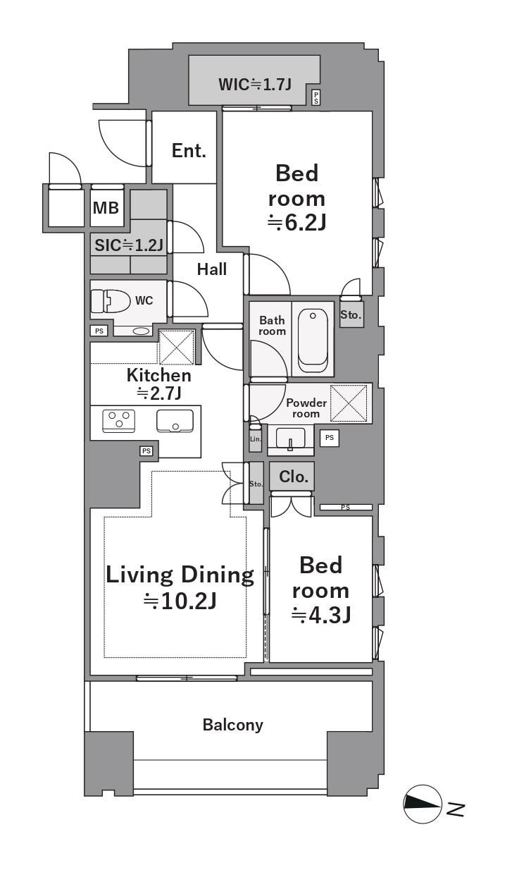 2LDK apartment in Chiyoda Ward, Tokyo - Photo 1