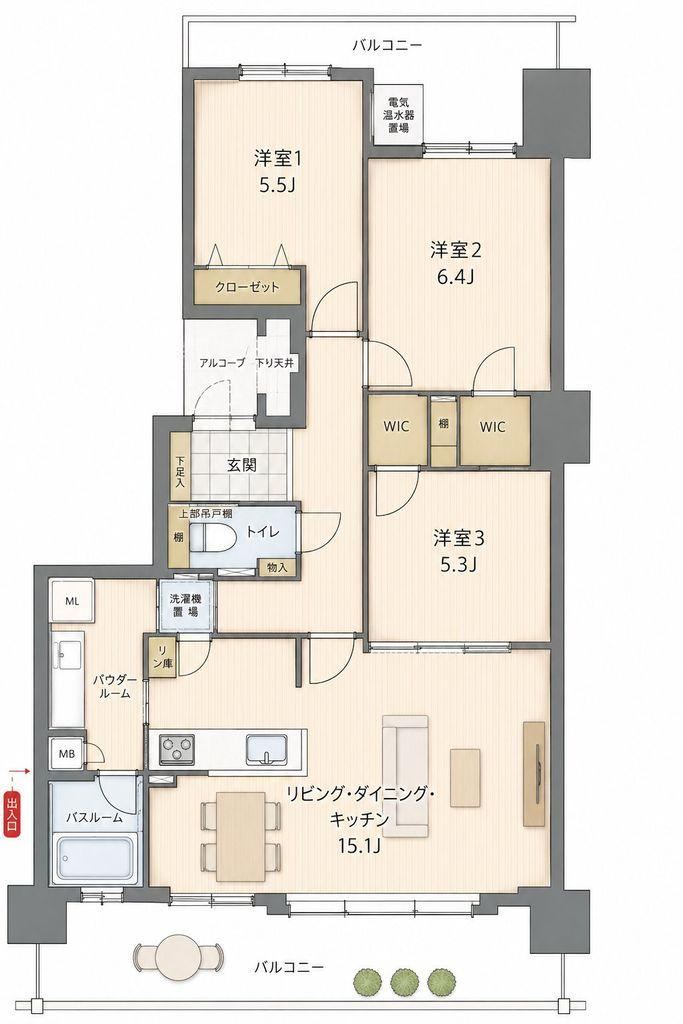 3LDK apartment in Toyohira Ward, Sapporo, Hokkaido - Photo 1