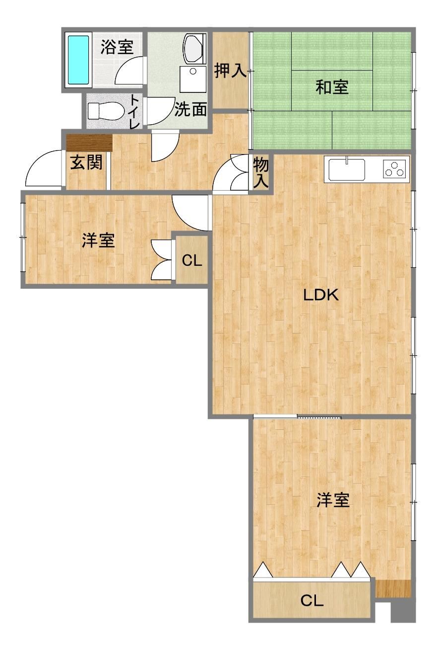 3LDK apartment in Kokurakita Ward, Kitakyushu, Fukuoka - Photo 1