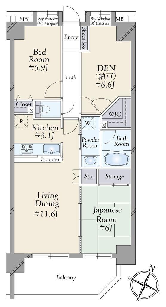 2LDK+S apartment in Toshima Ward, Tokyo - Photo 1