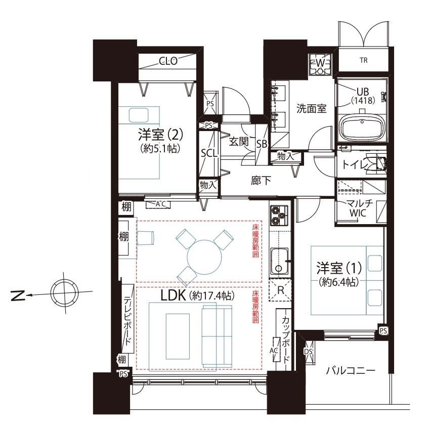 2LDK apartment in Chuo Ward, Tokyo - Photo 1