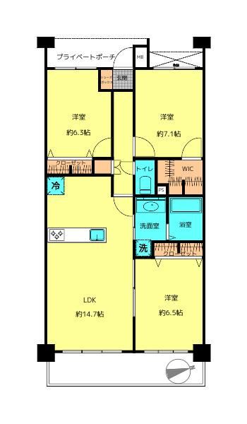 3LDK apartment in Wakabayashi Ward, Sendai, Miyagi - Photo 1