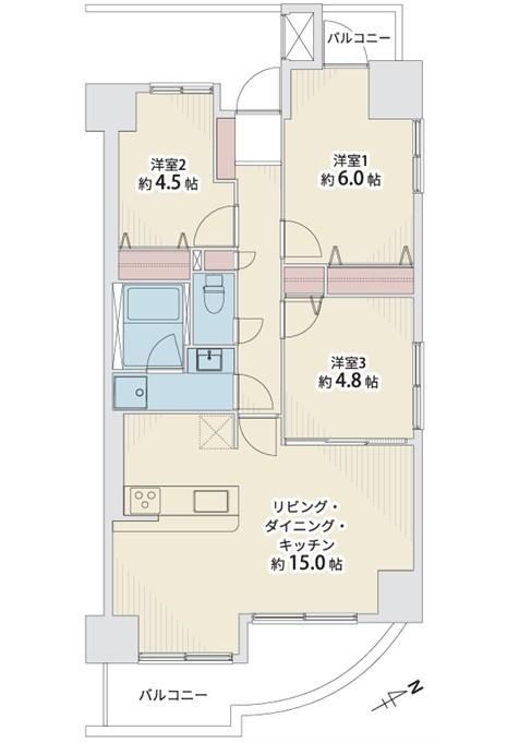 3LDK apartment in Higashi Ward, Hiroshima - Photo 1