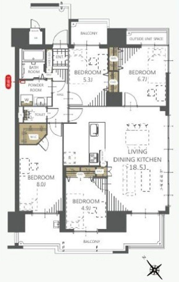 4LDK apartment in Yahatanishi Ward, Kitakyushu, Fukuoka - Photo 1