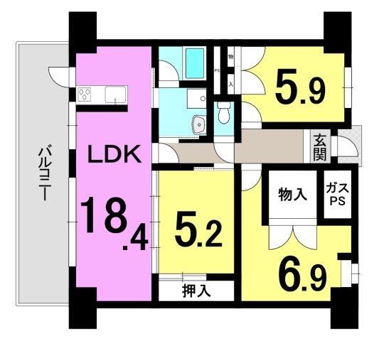 3LDK apartment in Hikone, Shiga - Photo 1