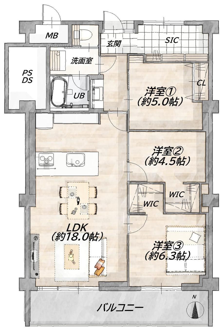 3LDK apartment in Higashinada Ward, Kobe, Hyogo - Photo 1