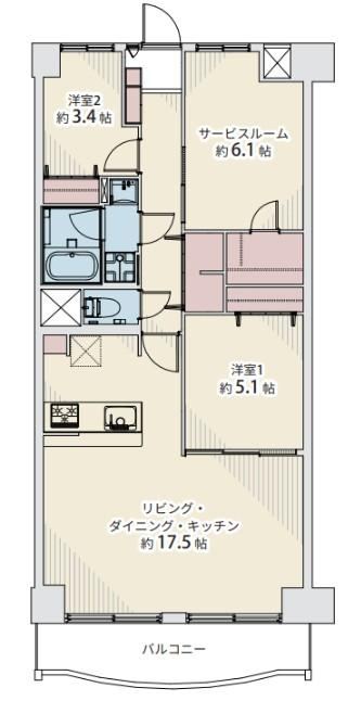 2LDK+S apartment in Takatsuki, Osaka - Photo 1