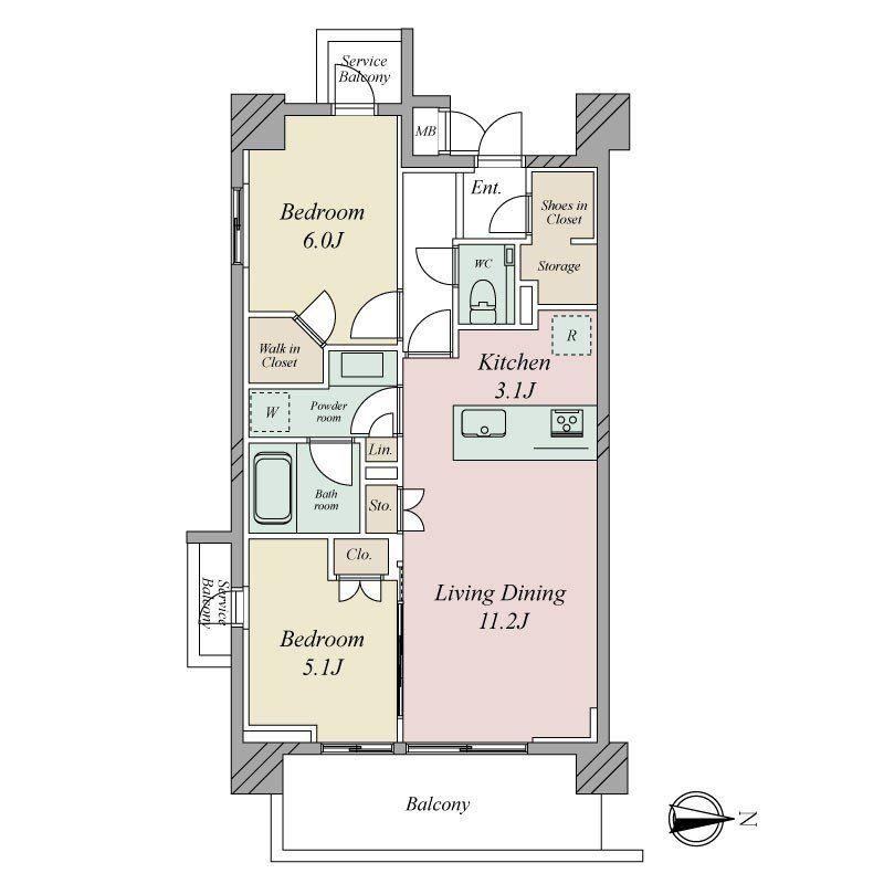 2LDK apartment in Setagaya Ward, Tokyo - Photo 1