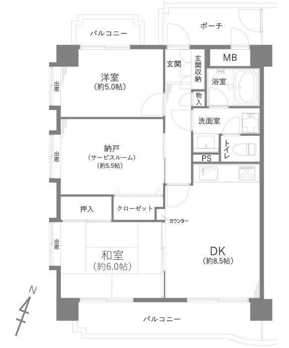 2DK+S apartment in Minami Ward, Saitama - Photo 1