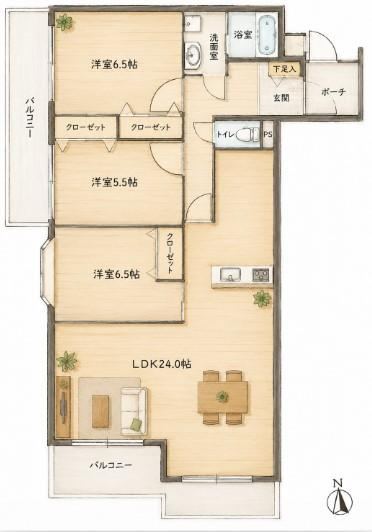 3LDK apartment in Toyonaka, Osaka - Photo 1