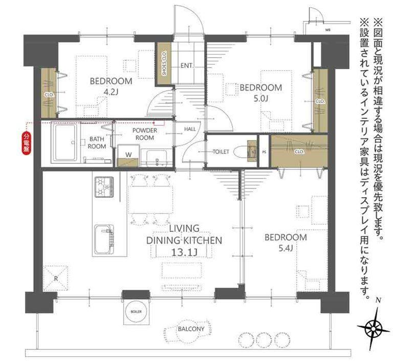 3LDK apartment in Hakata Ward, Fukuoka - Photo 1