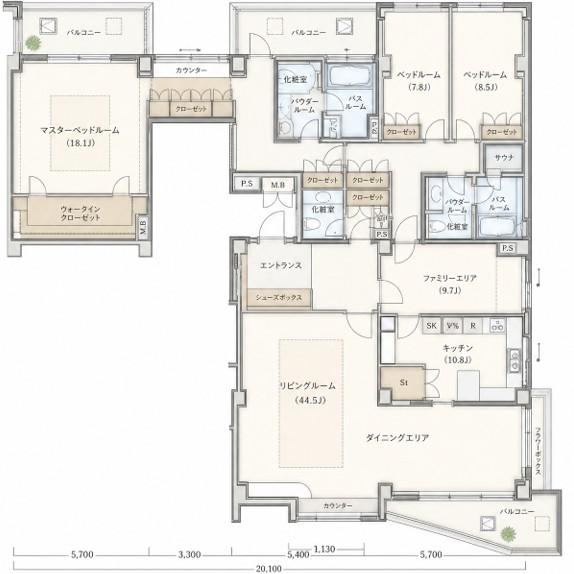 3LDK+S apartment in Minato Ward, Tokyo - Photo 1