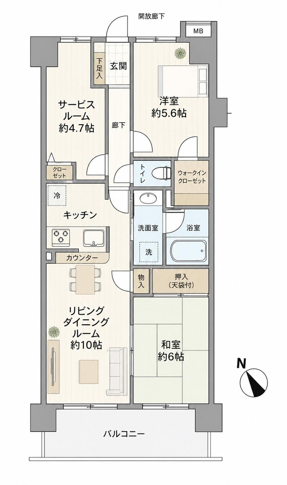 2LDK+S apartment in Kita Ward, Saitama - Photo 1