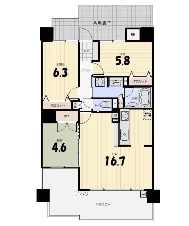 3LDK apartment in Yahatanishi Ward, Kitakyushu, Fukuoka - Photo 1