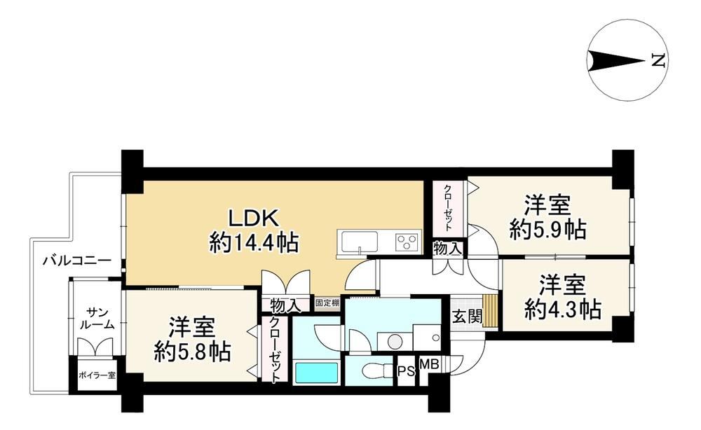 3LDK apartment in Otsu, Shiga - Photo 1