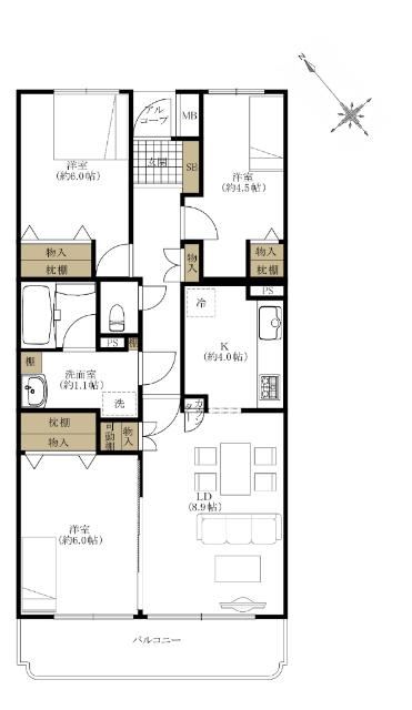 3LDK apartment in Konosu, Saitama - Photo 1