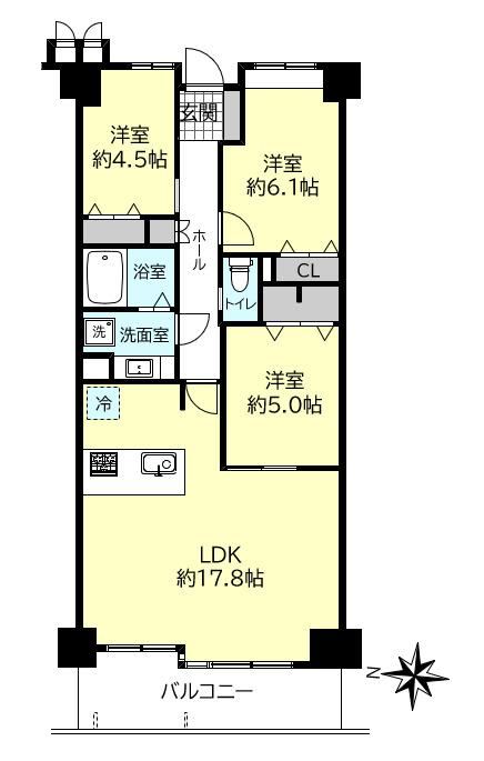 3LDK apartment in Tarumi Ward, Kobe, Hyogo - Photo 1