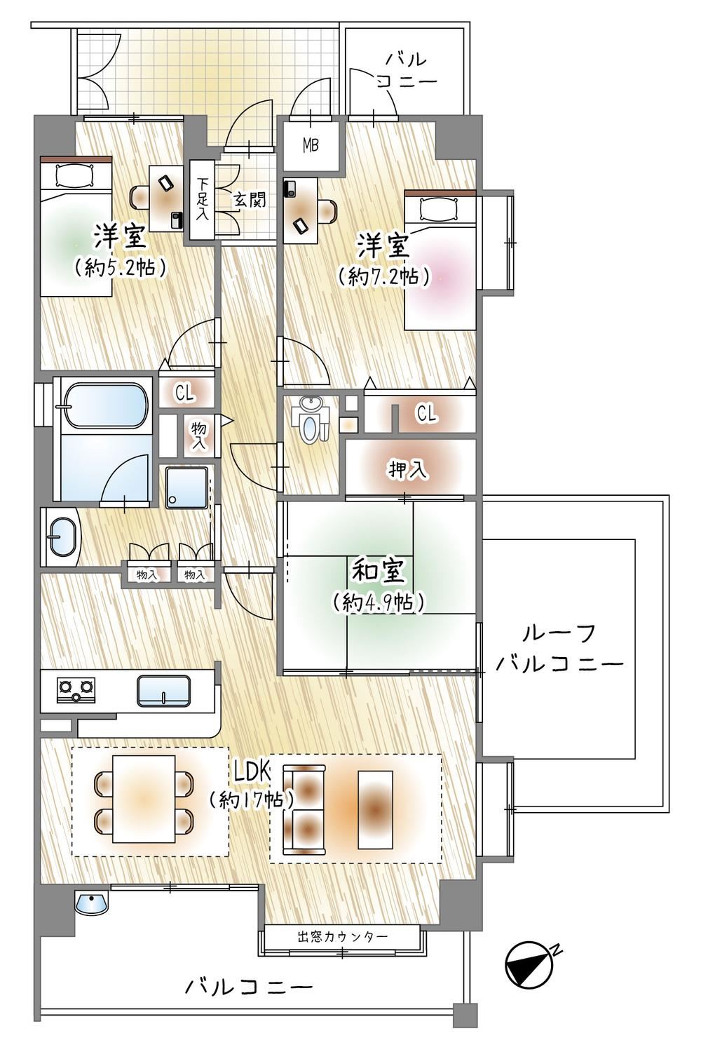 3LDK apartment in Suita, Osaka - Photo 1