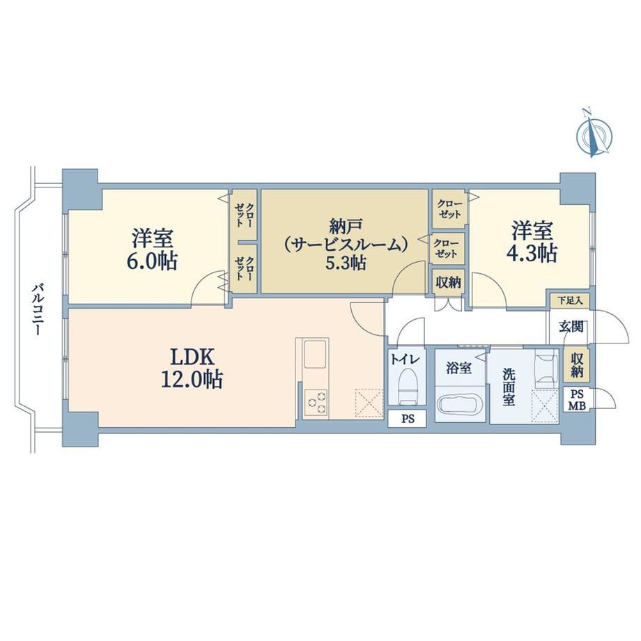 2LDK+S apartment in Nishi Ward, Osaka - Photo 1