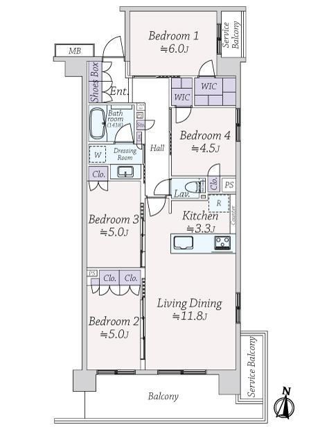 4LDK apartment in Chuo Ward, Saitama - Photo 1