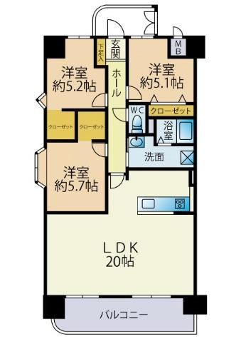 3LDK apartment in Kokurakita Ward, Kitakyushu, Fukuoka - Photo 1