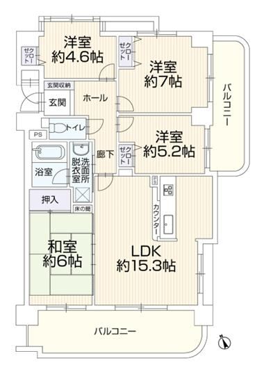 4LDK apartment in Ichinomiya, Aichi - Photo 1