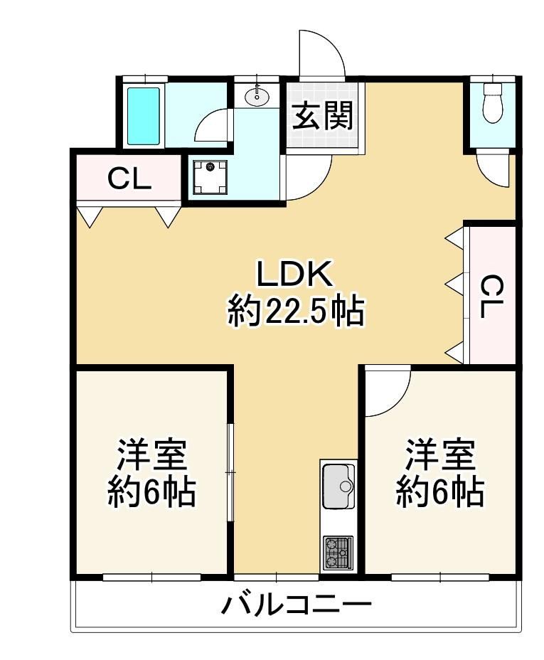 2LDK apartment in Sakai Ward, Sakai, Osaka - Photo 1