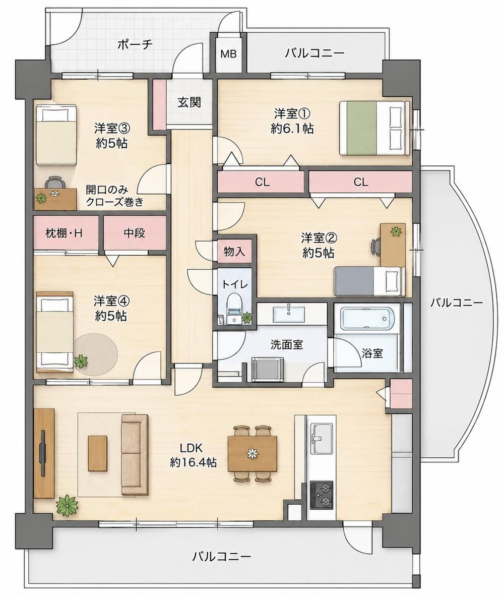 4LDK apartment in Nishinomiya, Hyogo - Photo 1