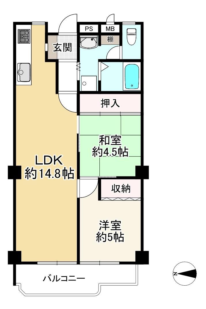 2LDK apartment in Higashinada Ward, Kobe, Hyogo - Photo 1