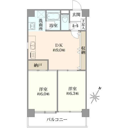 2LDK apartment in Kawasaki Ward, Kawasaki, Kanagawa - Photo 1