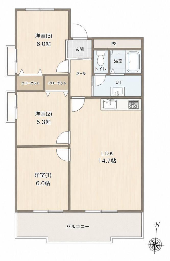 3LDK apartment in Toyohira Ward, Sapporo, Hokkaido - Photo 1