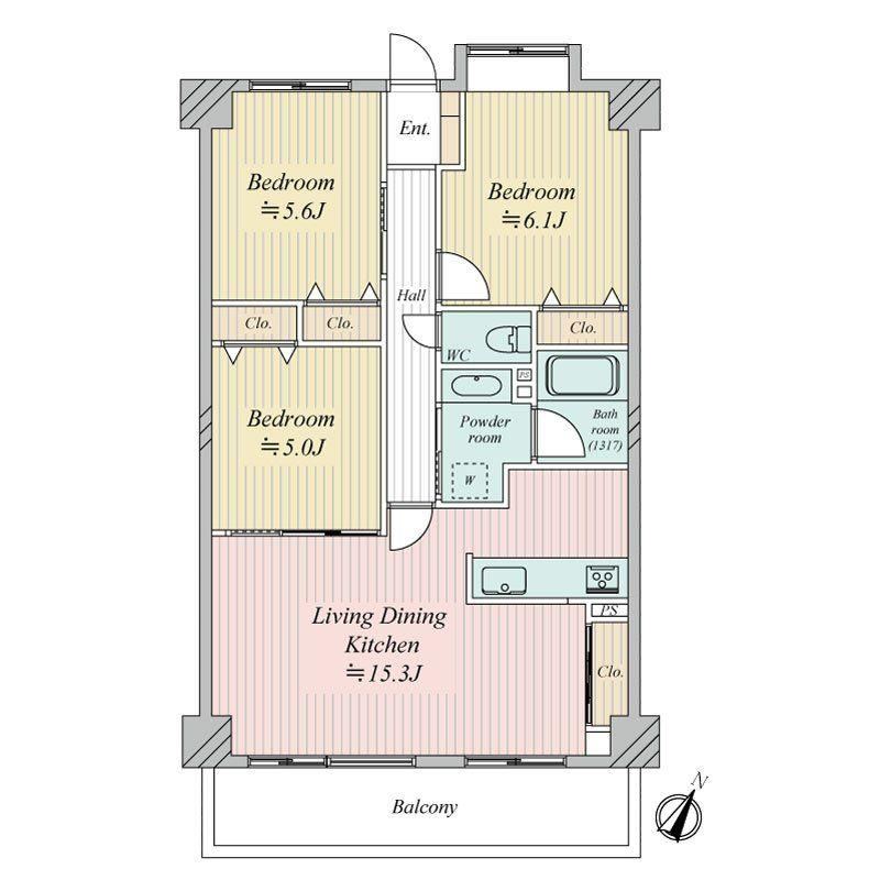 3LDK apartment in Hakata Ward, Fukuoka - Photo 1