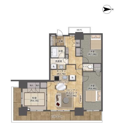 3LDK apartment in Koto Ward, Tokyo - Photo 1