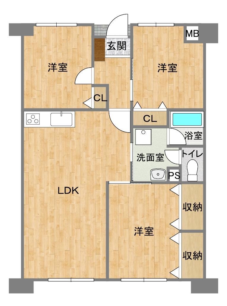 3LDK apartment in Tobata Ward, Kitakyushu, Fukuoka - Photo 1