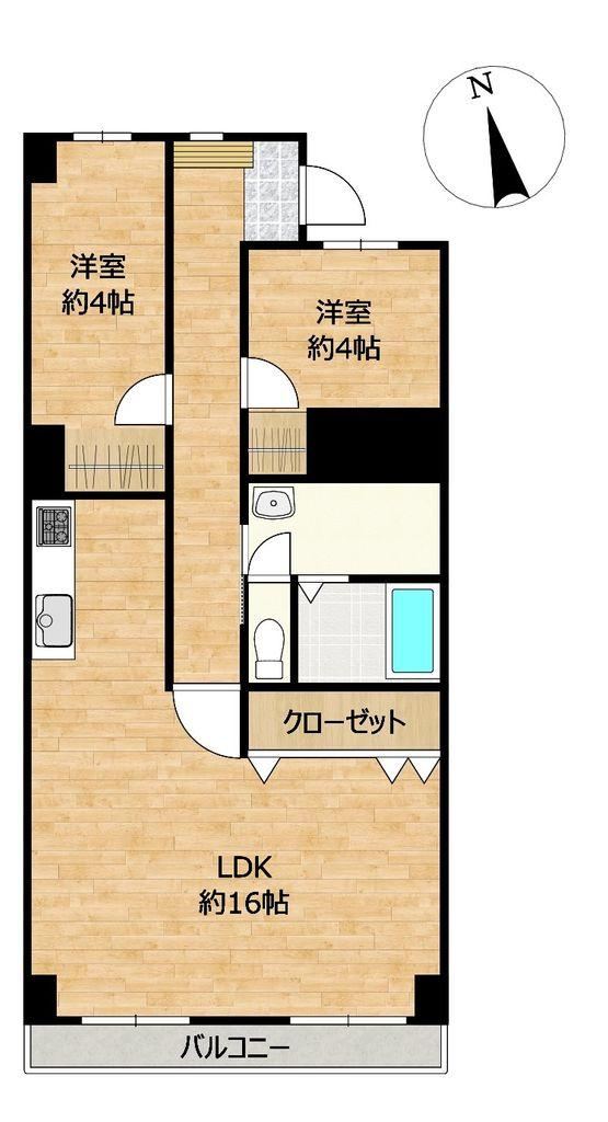 2LDK apartment in Takasaki, Gunma - Photo 1