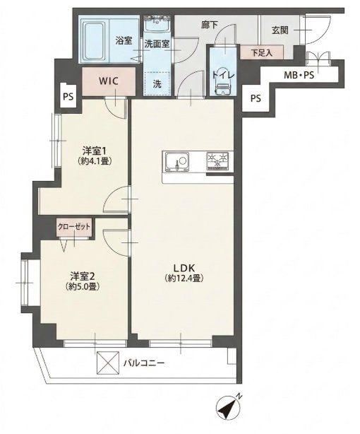 2LDK apartment in Tsurumi Ward, Yokohama, Kanagawa - Photo 1