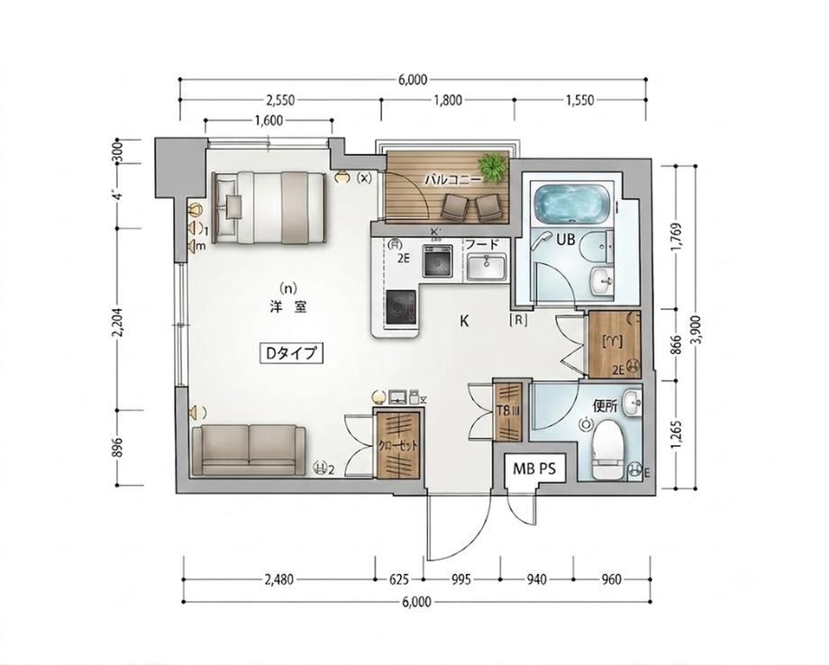 studio apartment in Matsuyama, Ehime - photo 2