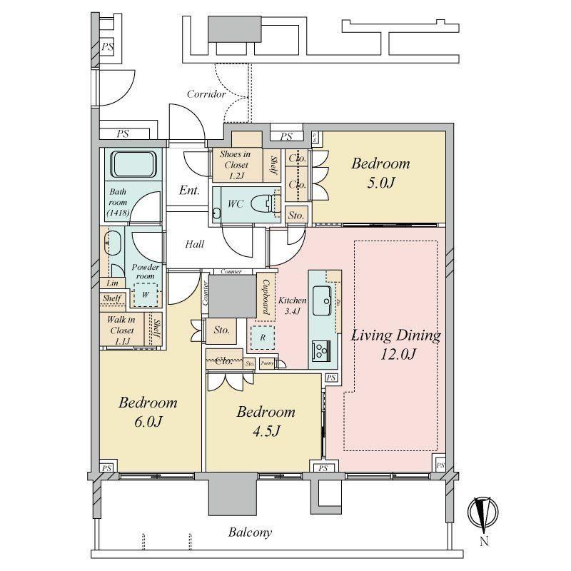 3LDK apartment in Chuo Ward, Tokyo - Photo 1