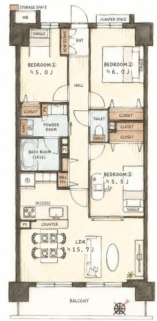 3LDK apartment in Chuo Ward, Chiba - Photo 1