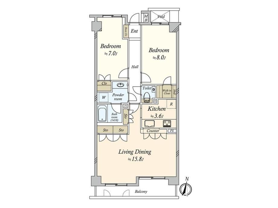 2LDK apartment in Shinagawa Ward, Tokyo - Photo 1