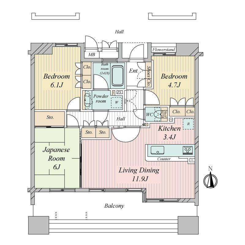 3LDK apartment in Tsurumi Ward, Yokohama, Kanagawa - Photo 1