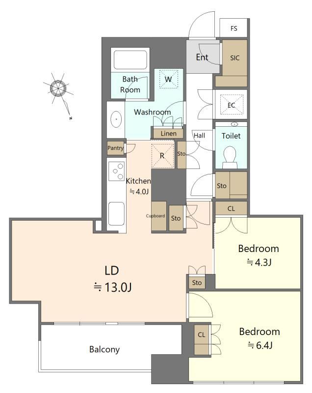 2LDK+S apartment in Chuo Ward, Tokyo - Photo 1