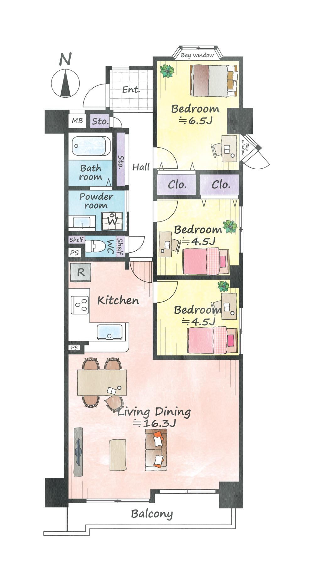 3LDK apartment in Minato Ward, Nagoya, Aichi - Photo 1
