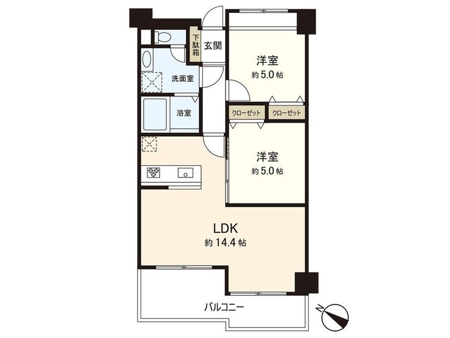2LDK apartment in Nishi Ward, Osaka - Photo 1